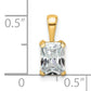 14k Yellow Gold 3/4 Ct. Lab Grown Diamond VS/SI+ G+ Radiant Four Prong Pendant