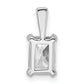 14k White Gold 1 Ct. Certified Lab Grown Diamond VS/SI+ G+ Radiant Four Prong Pendant