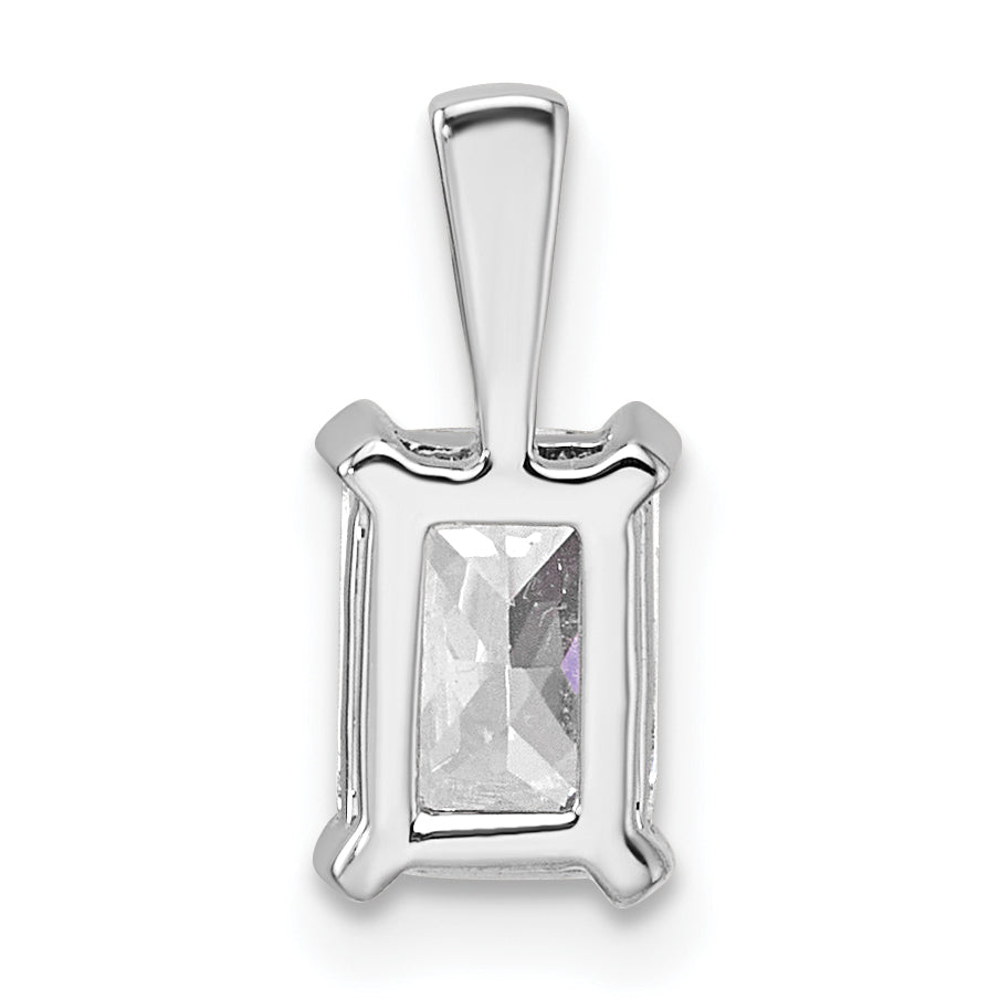 14k White Gold 14k White Gold 1 carat Certified Lab Grown Diamond VS+ F+ Radiant Complete Four Prong Pendant