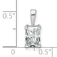 14k White Gold 1 Ct. Certified Lab Grown Diamond VS/SI+ G+ Radiant Four Prong Pendant