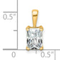 14k Yellow Gold 1 Ct. Lab Grown Diamond VS/SI+ G+ Radiant Four Prong Pendant