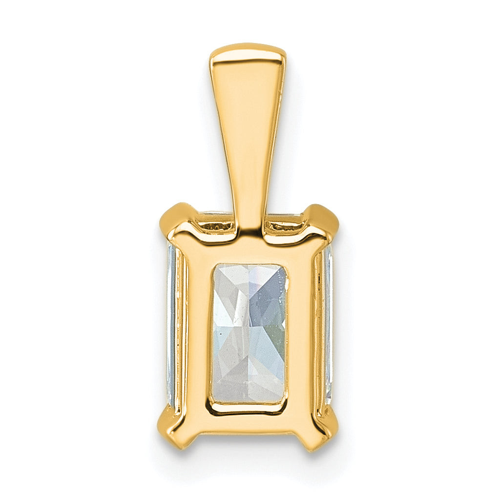 14k Yellow Gold 1 1/2 Ct. Lab Grown Diamond VS/SI+ G+ Radiant Four Prong Pendant