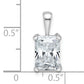 14k White Gold 2 1/2 Ct. Lab Grown Diamond VS/SI+ G+ Radiant Four Prong Pendant