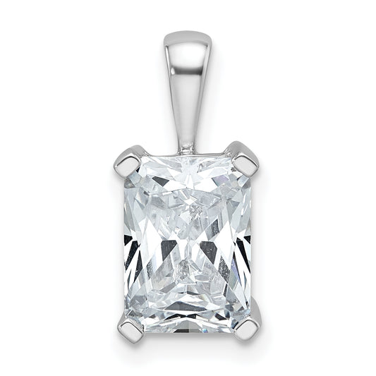 14k White Gold 2 1/2 Ct. Certified Lab Grown Diamond VS/SI+ G+ Radiant Four Prong Pendant