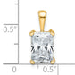 14k Yellow Gold 2 1/2 Ct. Lab Grown Diamond VS/SI+ G+ Radiant Four Prong Pendant