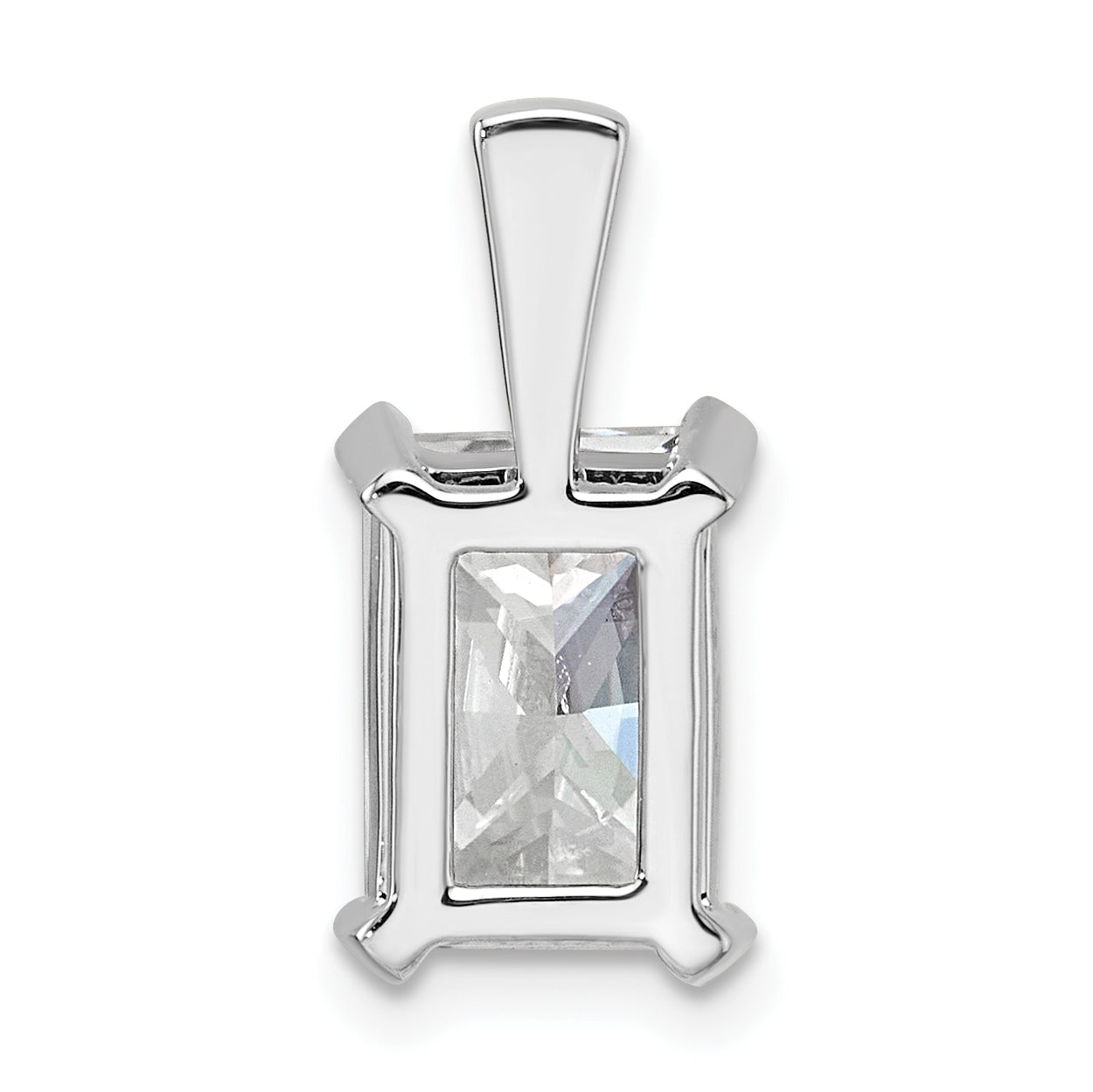 14k White Gold 3 Ct. Certified Lab Grown Diamond VS/SI+ G+ Radiant Four Prong Pendant