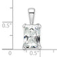 14k White Gold 3 Ct. Certified Lab Grown Diamond VS/SI+ G+ Radiant Four Prong Pendant