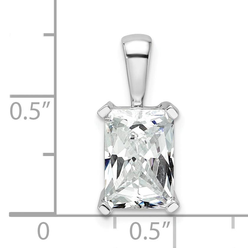 14k White Gold 3 Ct. Lab Grown Diamond VS/SI+ G+ Radiant Four Prong Pendant