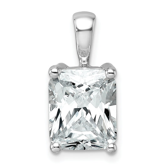 14k White Gold 4 Ct. Certified Lab Grown Diamond VS/SI+ G+ Radiant Four Prong Pendant