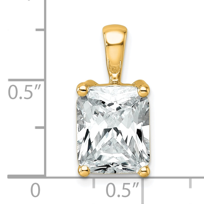 14k Yellow Gold 4 Ct. Certified Lab Grown Diamond VS/SI+ G+ Radiant Four Prong Pendant