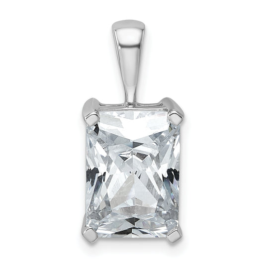 14k White Gold 5 Ct. Certified Lab Grown Diamond VS/SI+ G+ Radiant Four Prong Pendant