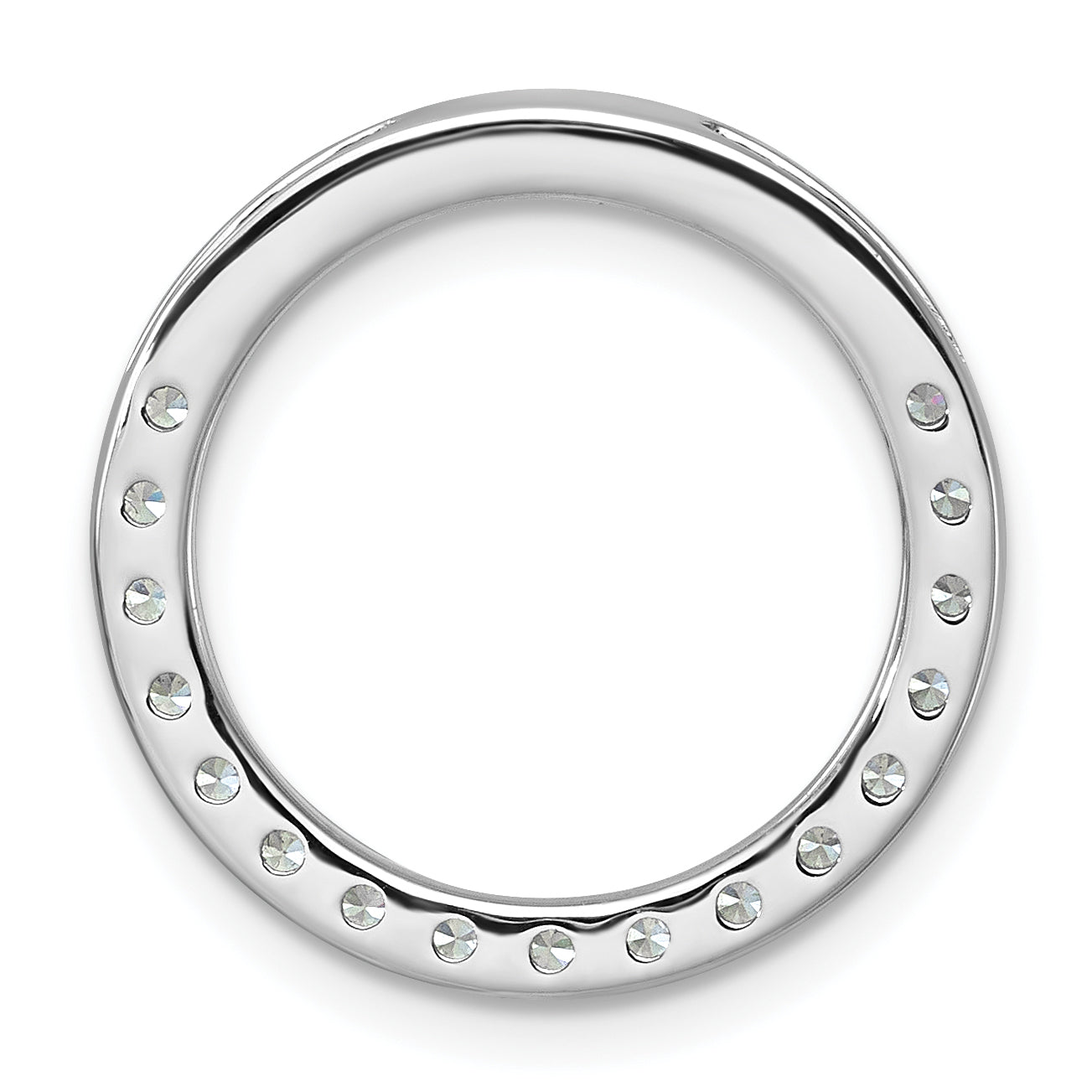 14k White Gold 14k White Gold 1 carat Lab Grown Diamond VS+ F+ Circle Chain Slide Pendant