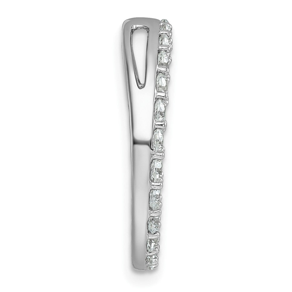 14k White Gold 1 1/2 Ct. Lab Grown Diamond VS/SI+ G+ Circle Chain Slide Pendant