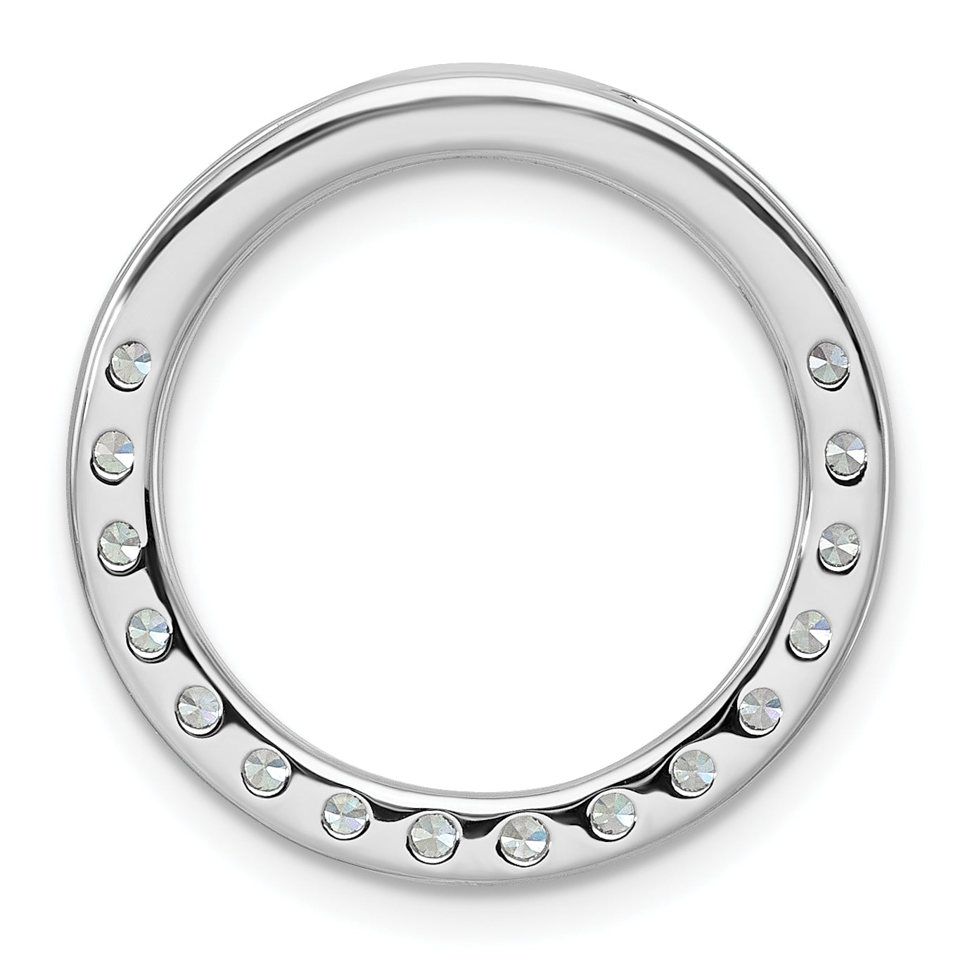 14k White Gold 14k White Gold 1 1/2 carat Lab Grown Diamond VS+ F+ Circle Chain Slide Pendant