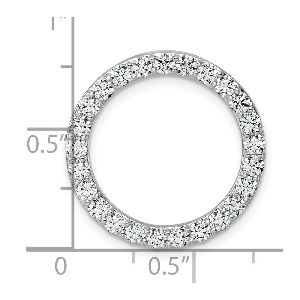 14k White Gold 1 1/2 Ct. Lab Grown Diamond VS/SI+ G+ Circle Chain Slide Pendant