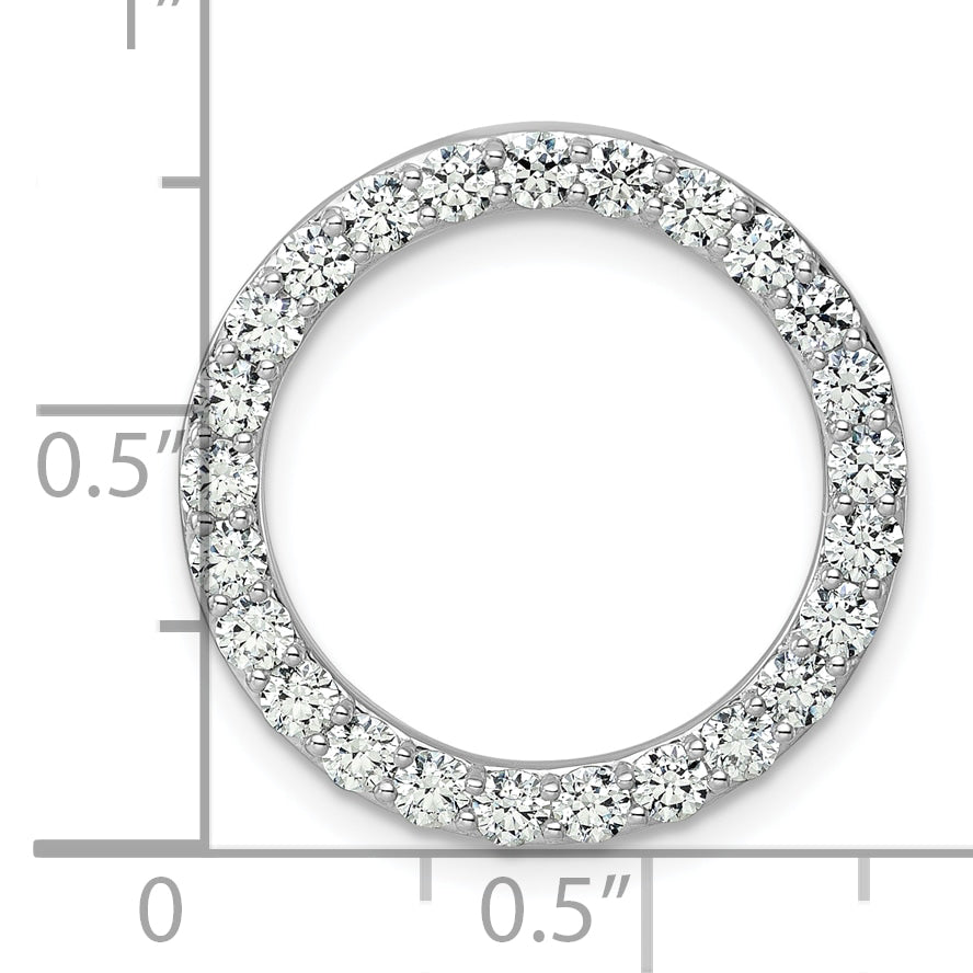 14k White Gold 14k White Gold 1 1/2 carat Lab Grown Diamond VS+ F+ Circle Chain Slide Pendant