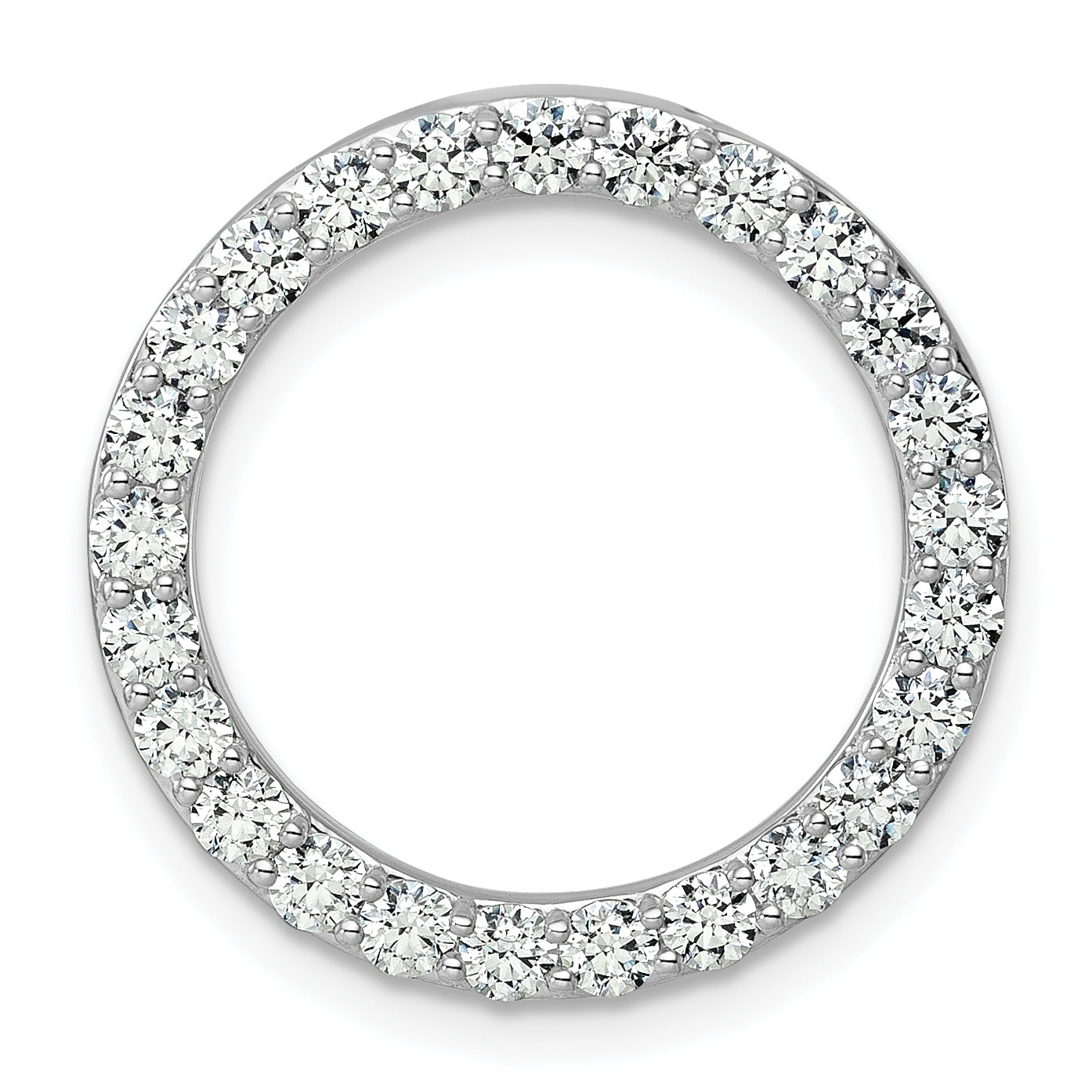 14k White Gold 14k White Gold 1 1/2 carat Lab Grown Diamond VS+ F+ Circle Chain Slide Pendant