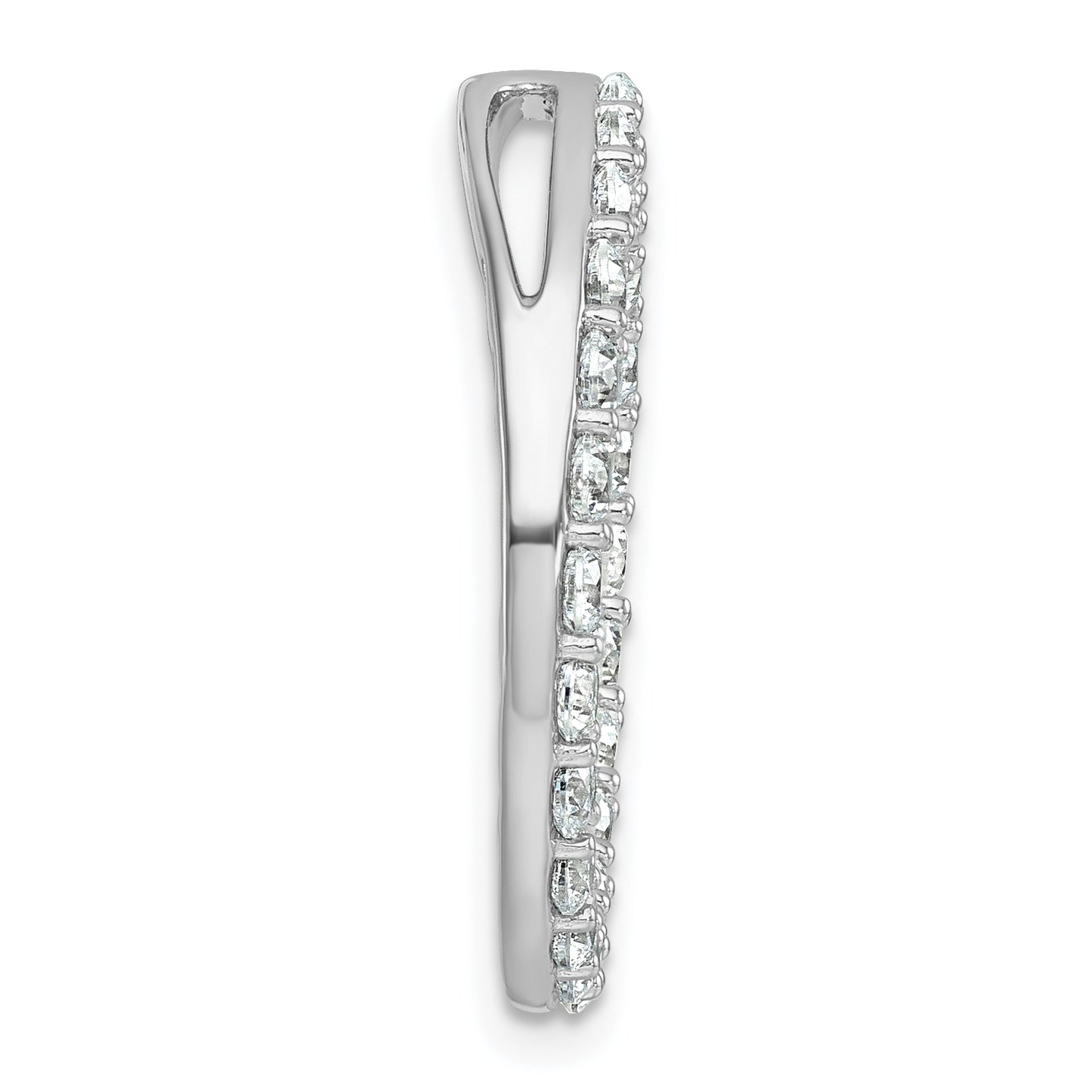 14k White Gold 14k White Gold 2 carat Lab Grown Diamond VS+ F+ Circle Chain Slide Pendant