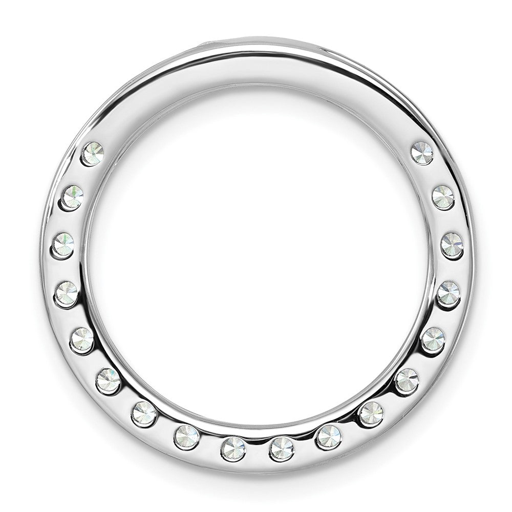 14k White Gold 2 Ct. Lab Grown Diamond VS/SI+ G+ Circle Chain Slide Pendant