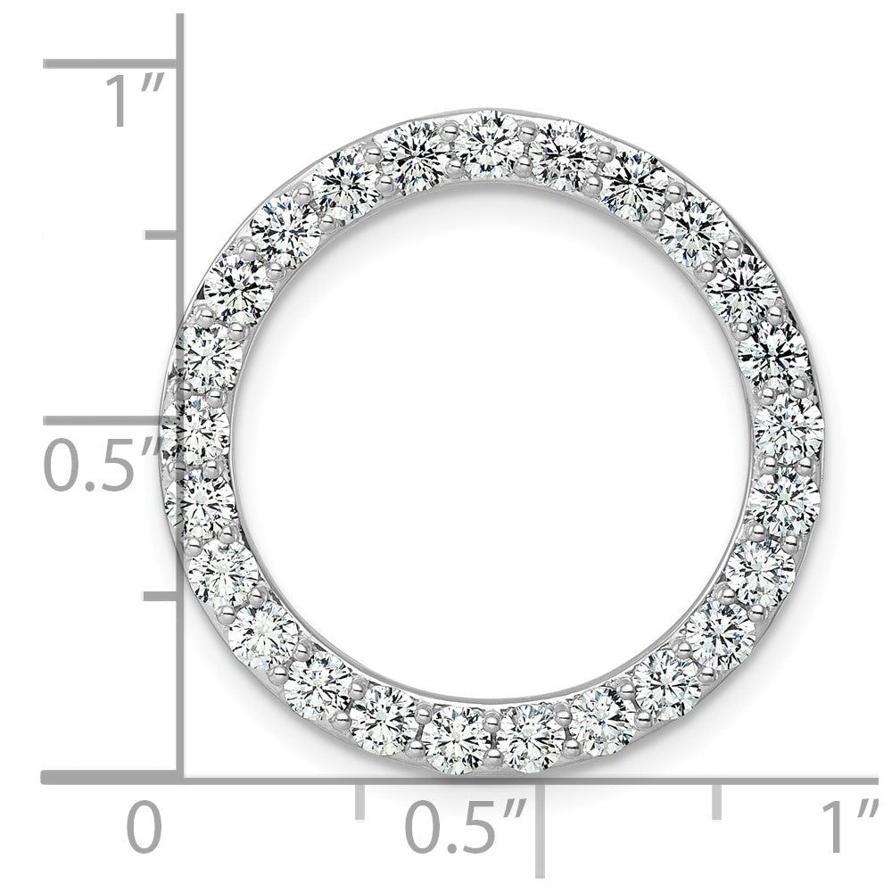 14k White Gold 2 Ct. Lab Grown Diamond VS/SI+ G+ Circle Chain Slide Pendant