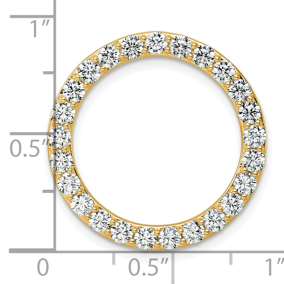 14k Yellow Gold 14k 2 carat Lab Grown Diamond VS/SI+ G+ Circle Chain Slide Pendant