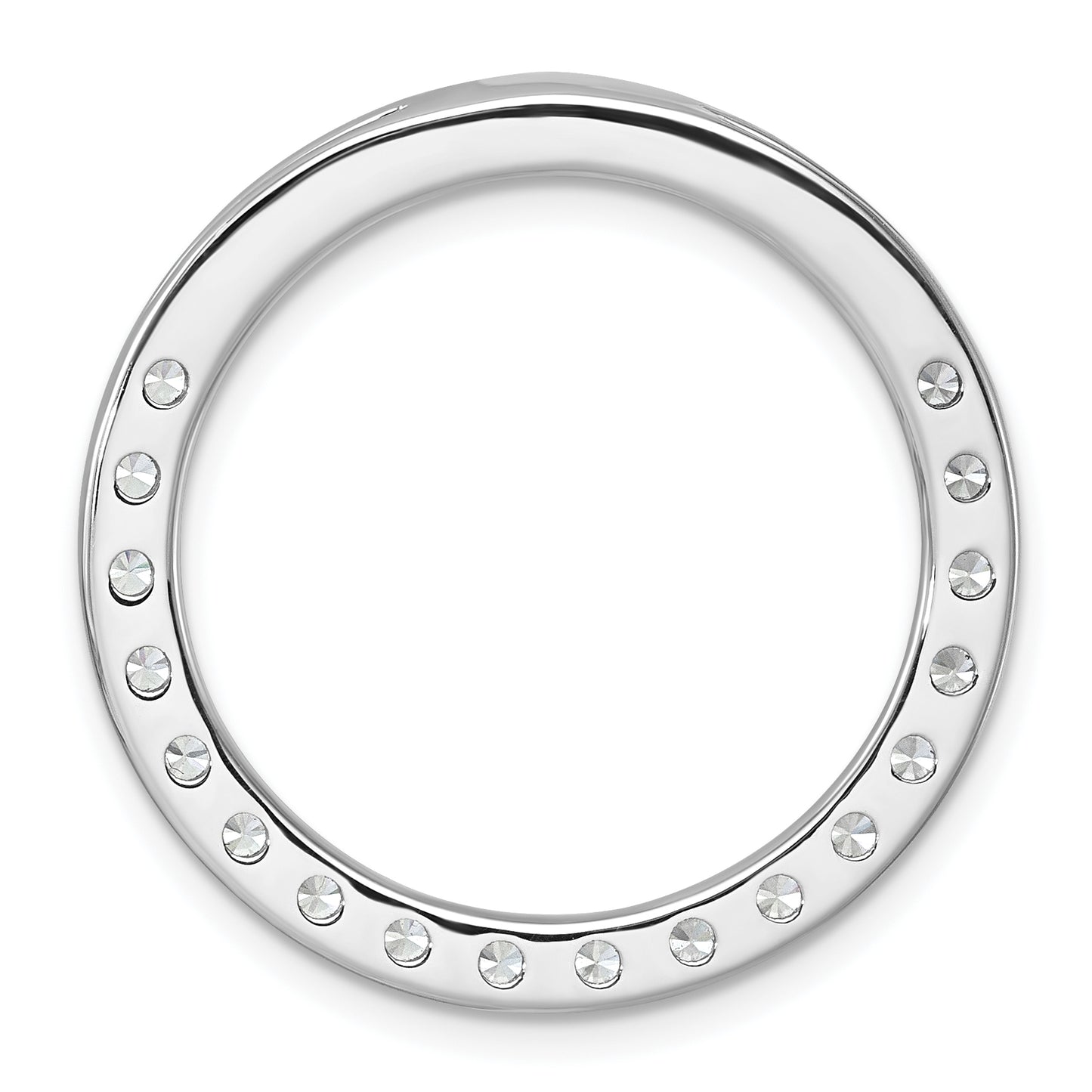 14k White Gold 14k White Gold 3 carat Lab Grown Diamond VS+ F+ Circle Chain Slide Pendant