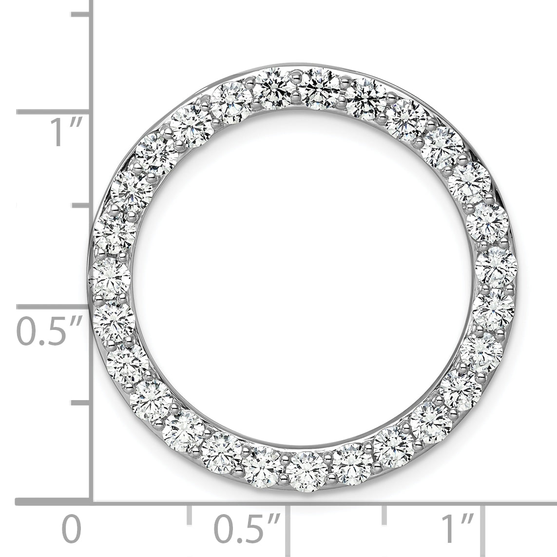 14k White Gold 14k White Gold 3 carat Lab Grown Diamond VS+ F+ Circle Chain Slide Pendant