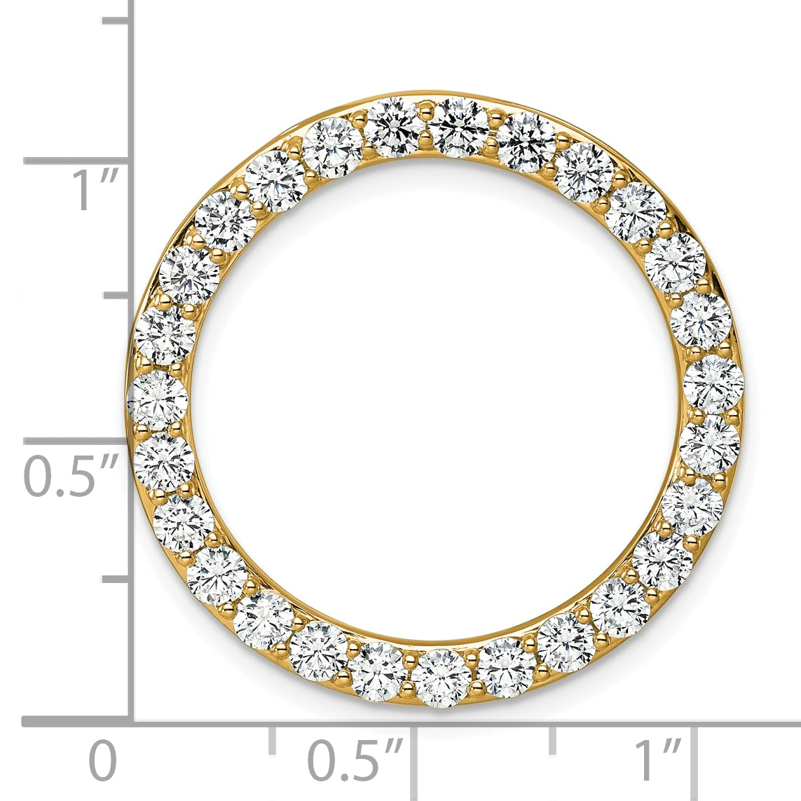 14k Yellow Gold 3 Ct. Lab Grown Diamond VS/SI+ G+ Circle Chain Slide Pendant