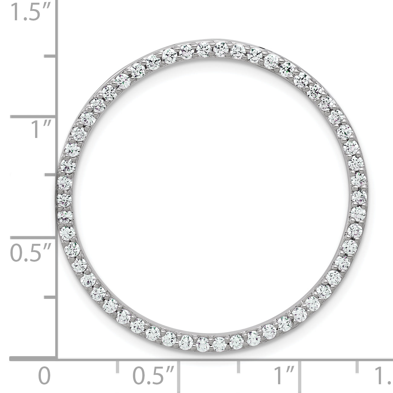 14k White Gold 14k White Gold 1 carat Lab Grown Diamond VS+ F+ Circle Chain Slide Pendant