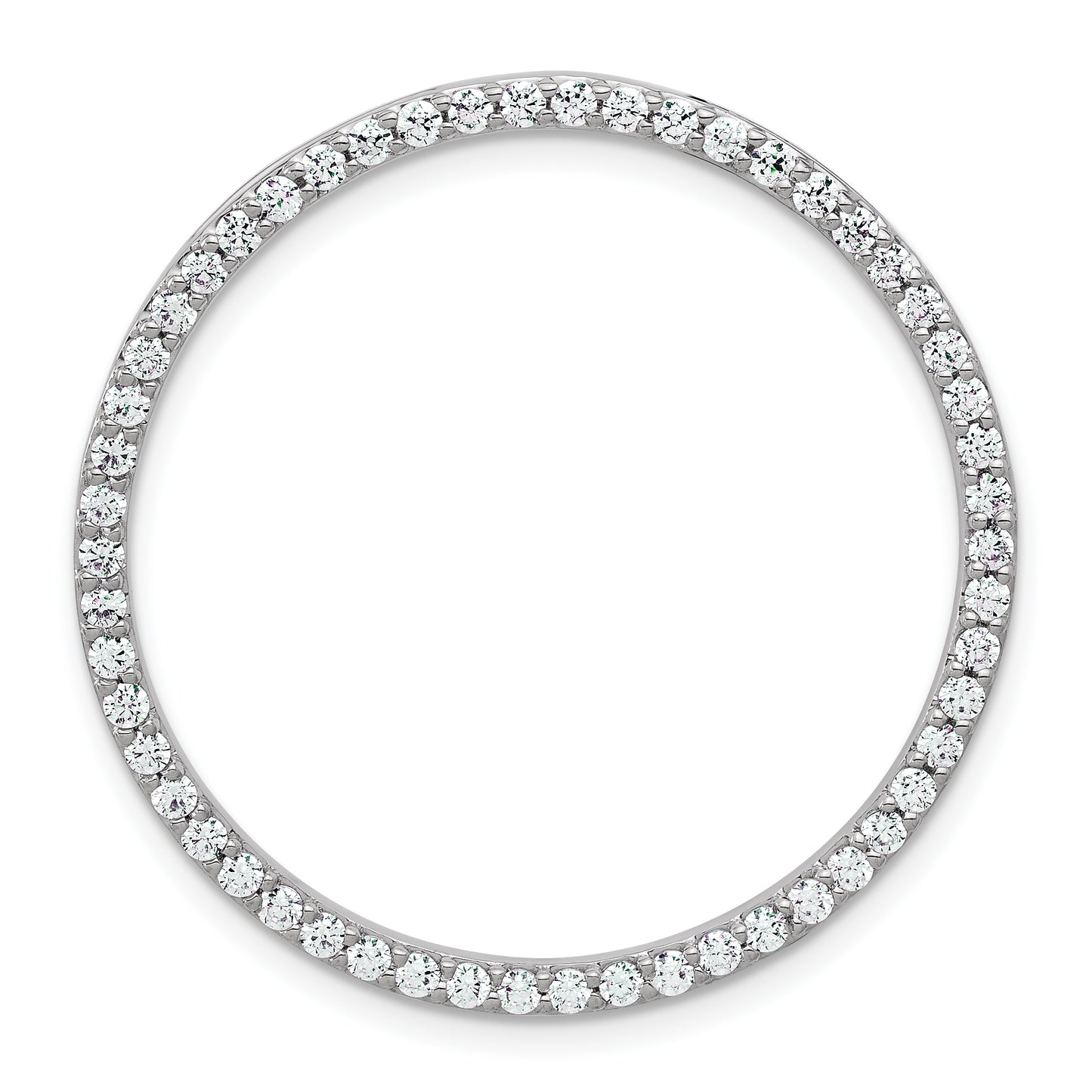 14k White Gold 1 Ct. Lab Grown Diamond VS/SI+ G+ Circle Chain Slide Pendant