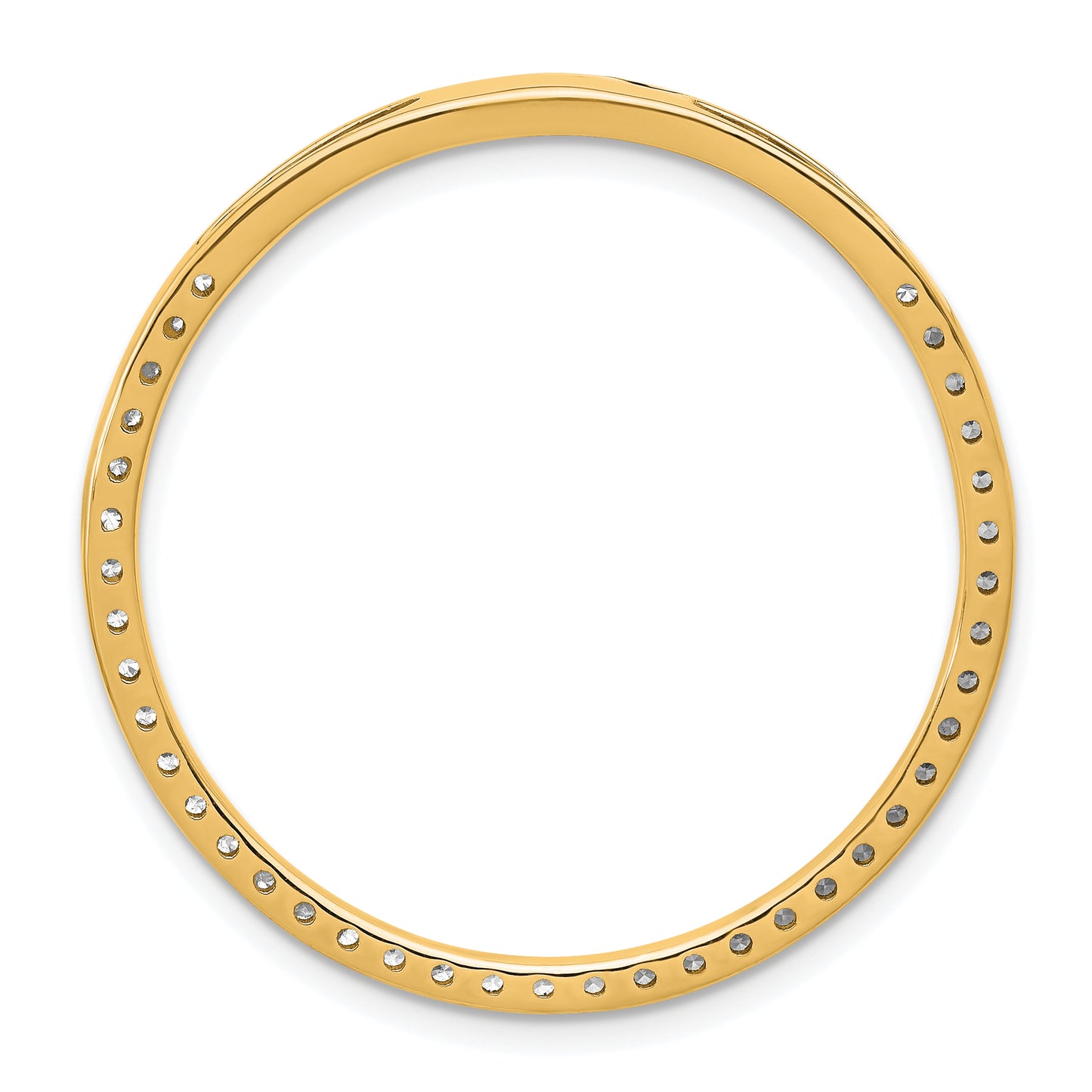 14k Yellow Gold 14k 1 carat Lab Grown Diamond VS+ F+ Circle Chain Slide Pendant