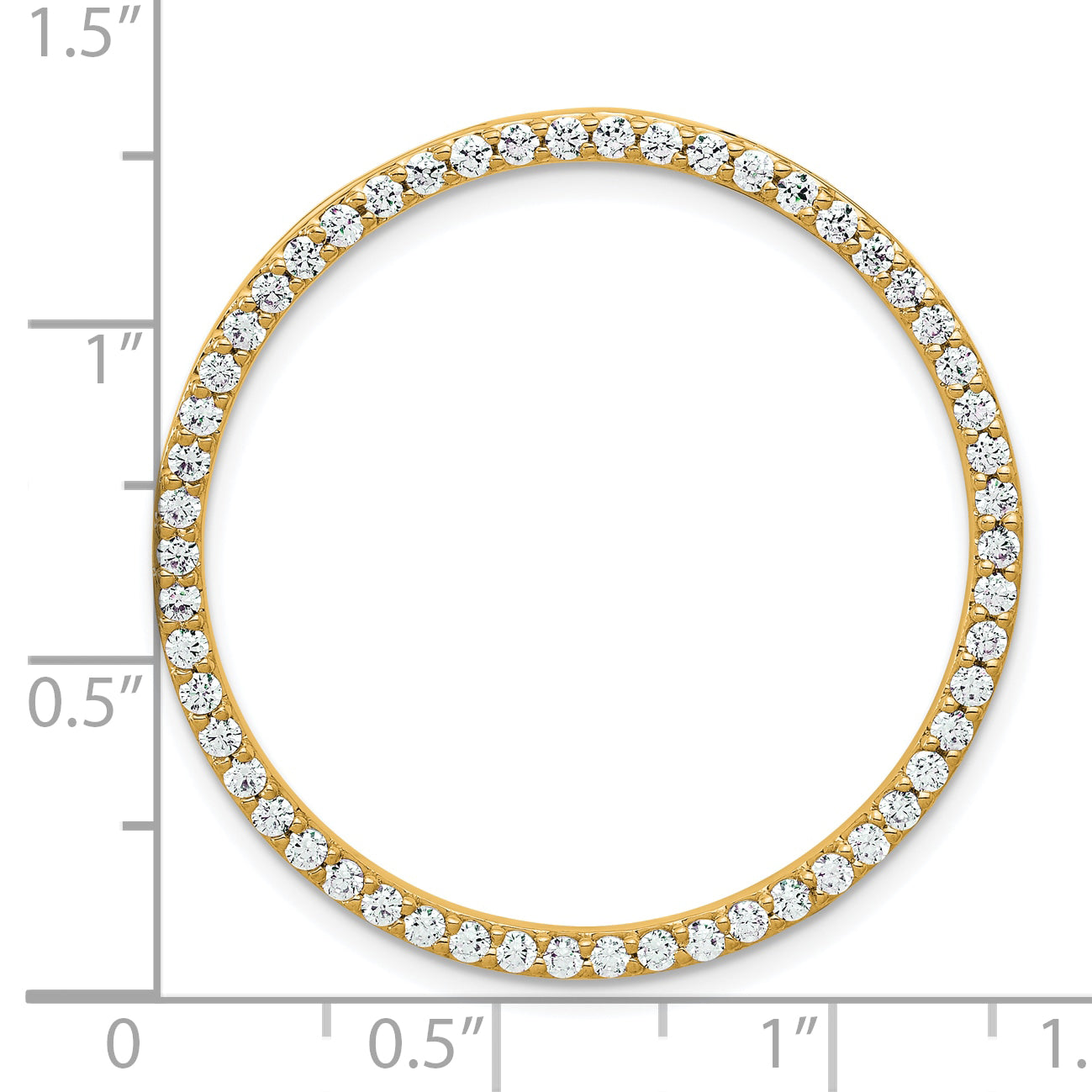 14k Yellow Gold 14k 1 carat Lab Grown Diamond VS+ F+ Circle Chain Slide Pendant