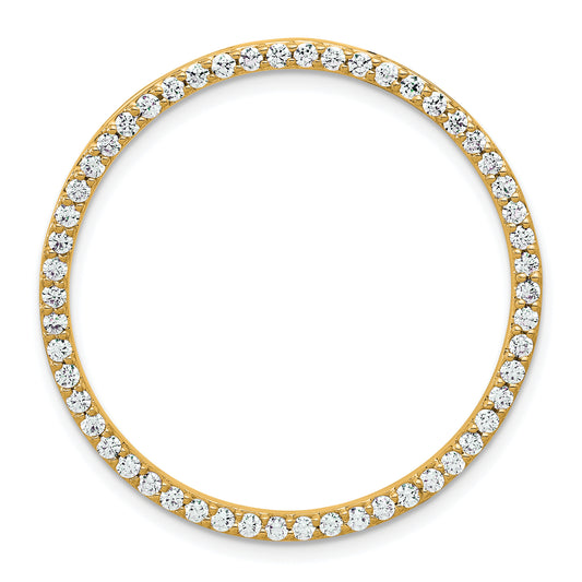 14k Yellow Gold 1 Ct. Lab Grown Diamond VS/SI+ G+ Circle Chain Slide Pendant