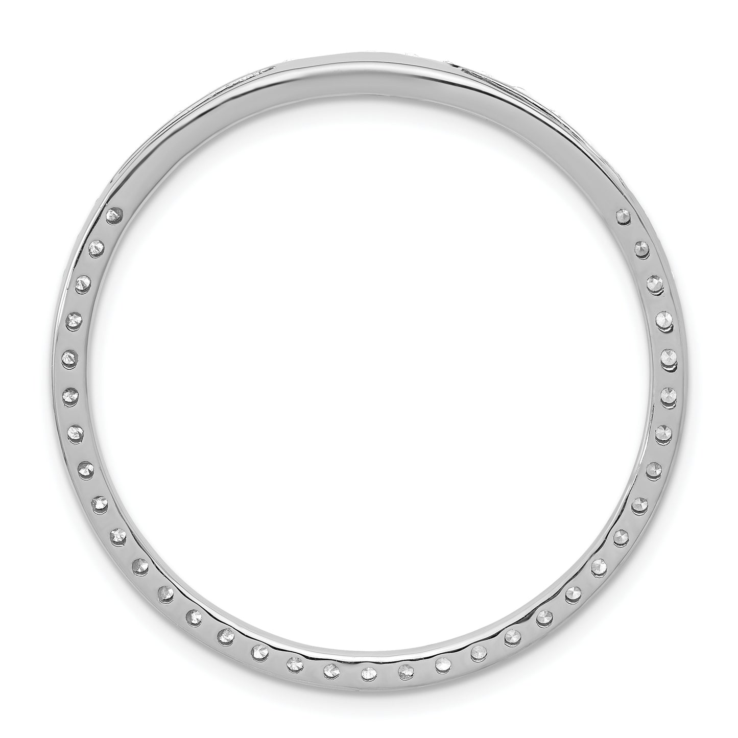 14k White Gold 1 1/2 Ct. Lab Grown Diamond VS/SI+ G+ Circle Chain Slide Pendant