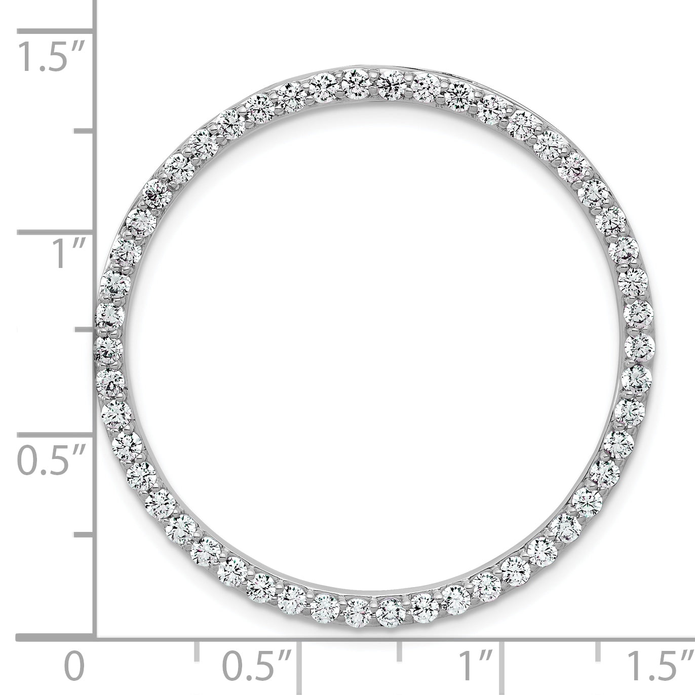 14k White Gold 1 1/2 Ct. Lab Grown Diamond VS/SI+ G+ Circle Chain Slide Pendant