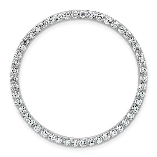 14k White Gold 14k White Gold 1 1/2 carat Lab Grown Diamond VS+ F+ Circle Chain Slide Pendant