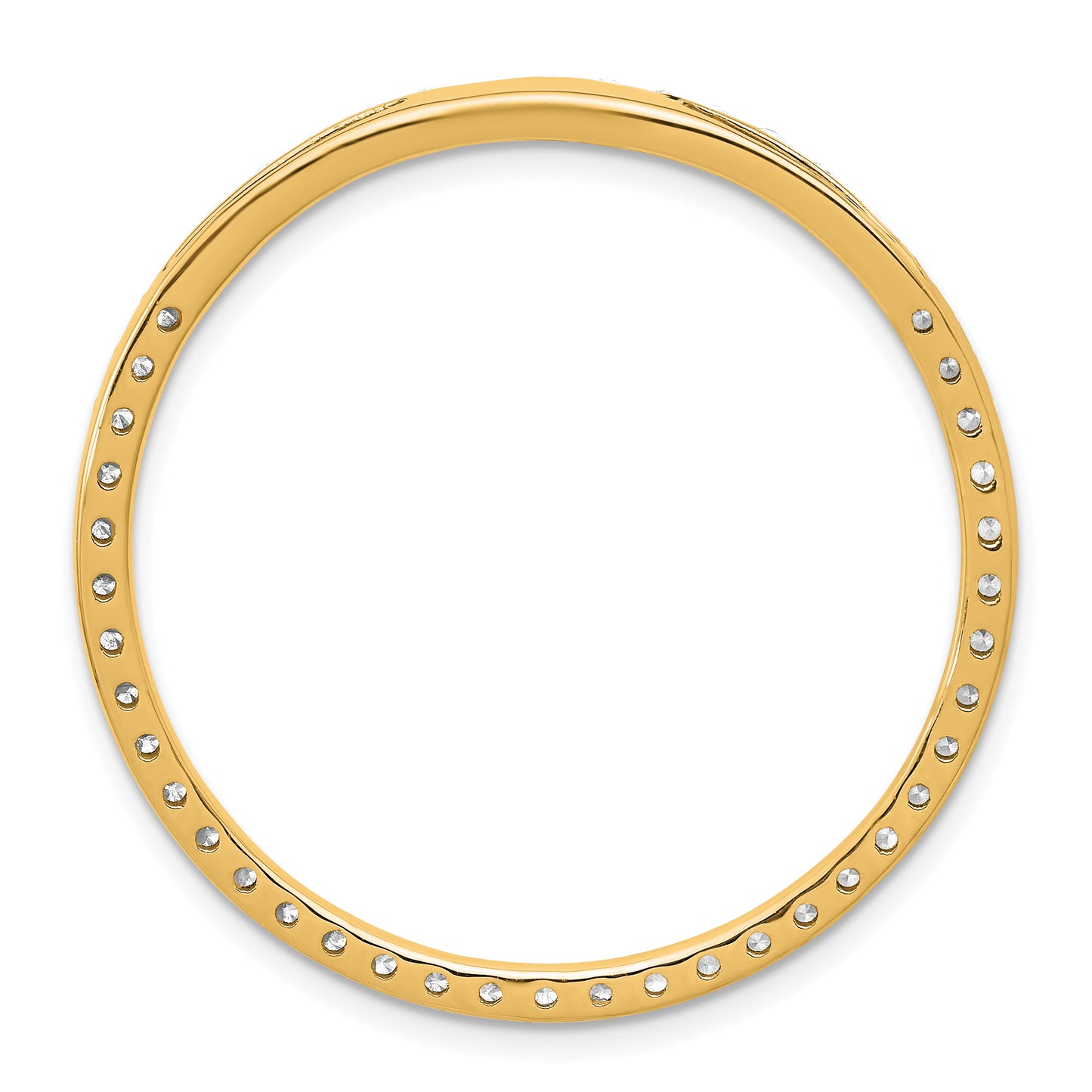 14k Yellow Gold 14k 1 1/2 carat Lab Grown Diamond VS+ F+ Circle Chain Slide Pendant