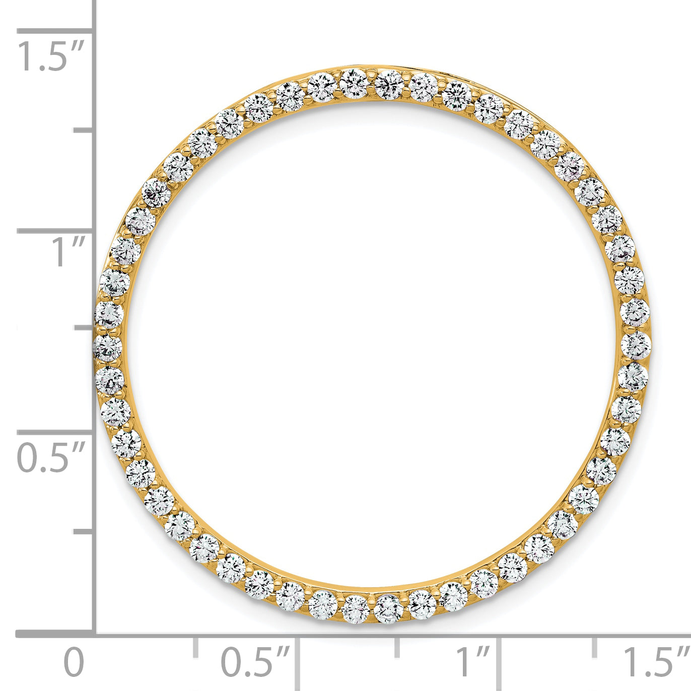 14k Yellow Gold 1 1/2 Ct. Lab Grown Diamond VS/SI+ G+ Circle Chain Slide Pendant