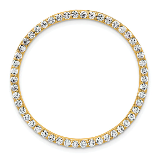 14k Yellow Gold 1 1/2 Ct. Lab Grown Diamond VS/SI+ G+ Circle Chain Slide Pendant