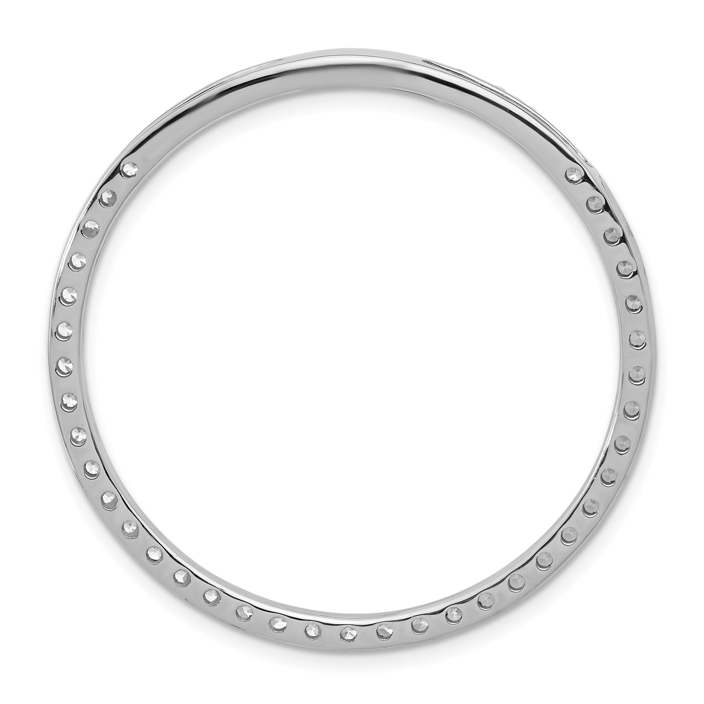 14k White Gold 14k White Gold 2 carat Lab Grown Diamond VS+ F+ Circle Chain Slide Pendant