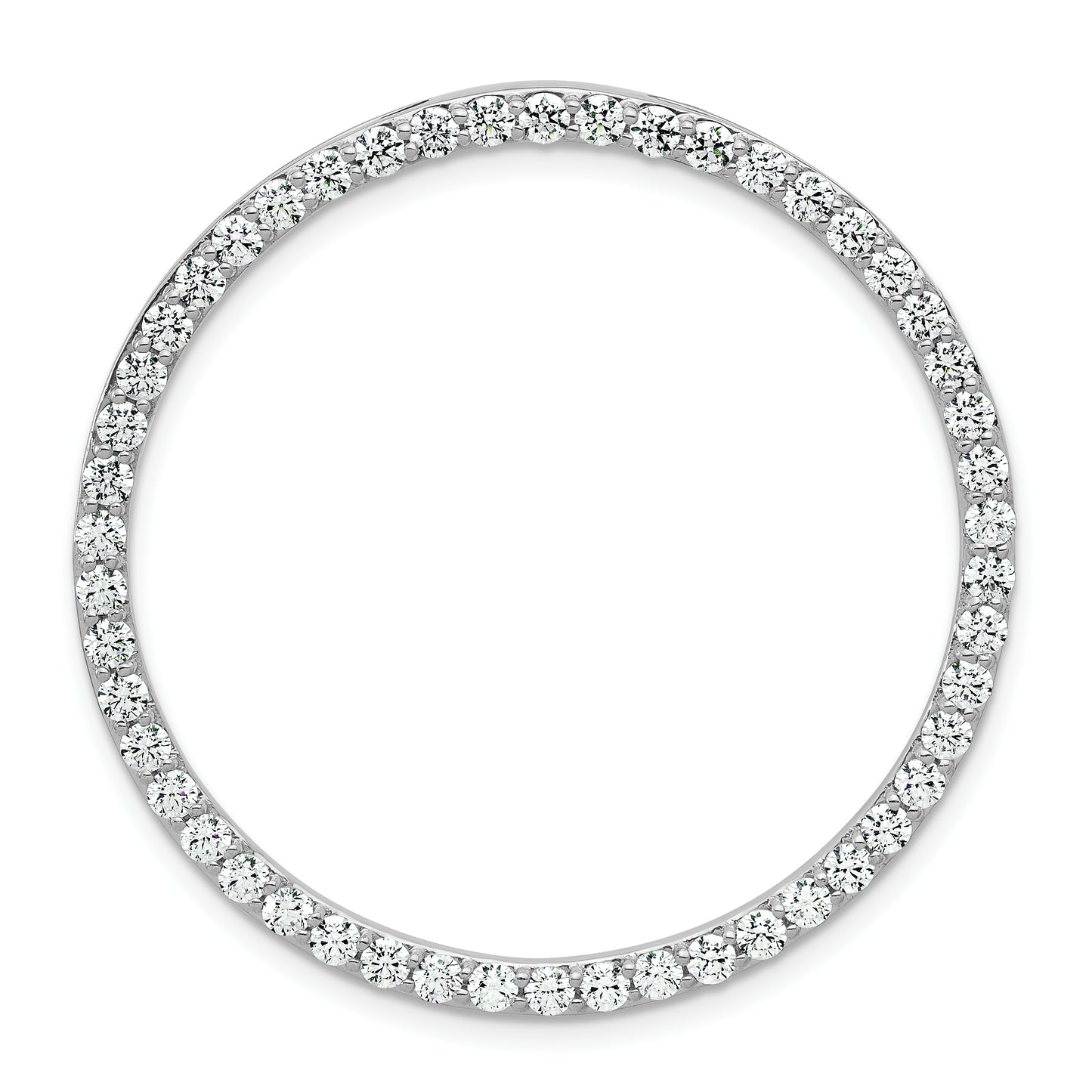 14k White Gold 14k White Gold 2 carat Lab Grown Diamond VS+ F+ Circle Chain Slide Pendant