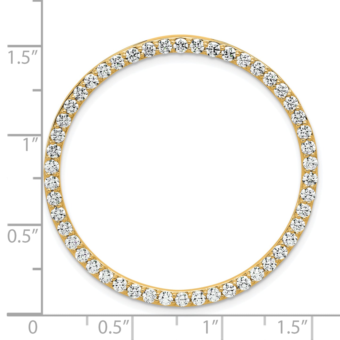 14k Yellow Gold 2 Ct. Lab Grown Diamond VS/SI+ G+ Circle Chain Slide Pendant