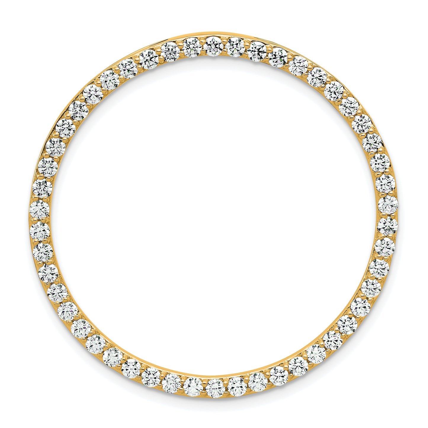 14k Yellow Gold 2 Ct. Lab Grown Diamond VS/SI+ G+ Circle Chain Slide Pendant