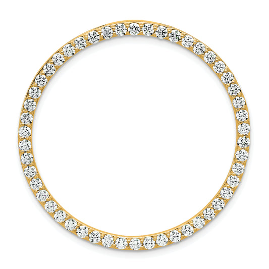 14k Yellow Gold 2 Ct. Lab Grown Diamond VS/SI+ G+ Circle Chain Slide Pendant