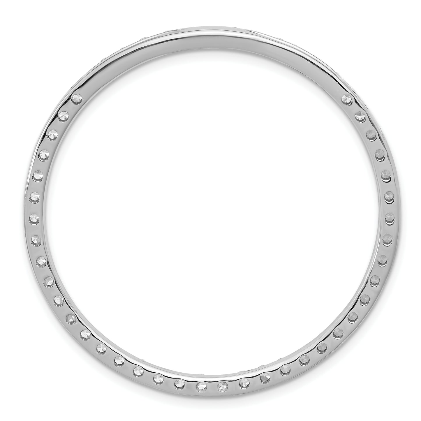 14k White Gold 14k White Gold 3 carat Lab Grown Diamond VS+ F+ Circle Chain Slide Pendant