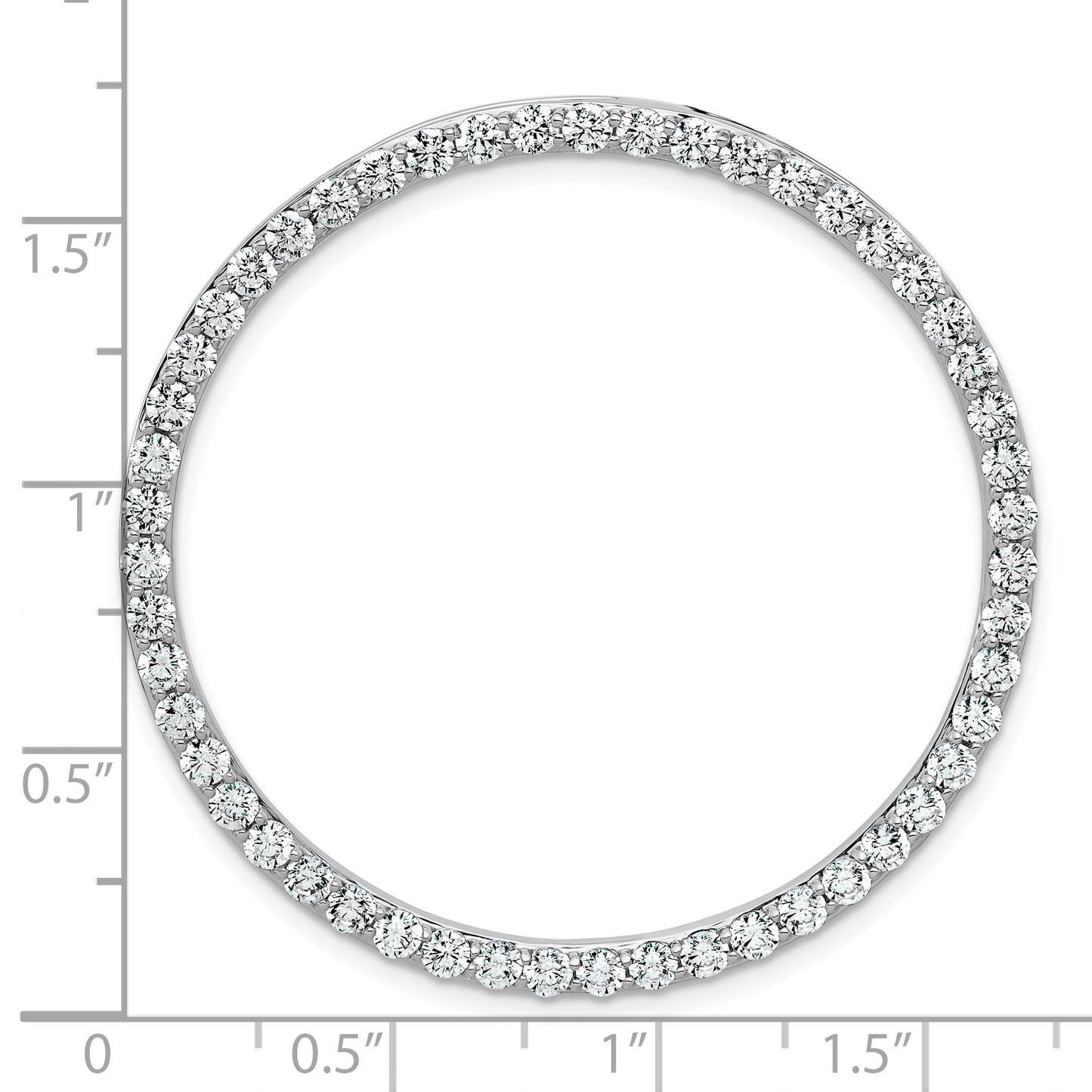 14k White Gold 14k White Gold 3 carat Lab Grown Diamond VS+ F+ Circle Chain Slide Pendant