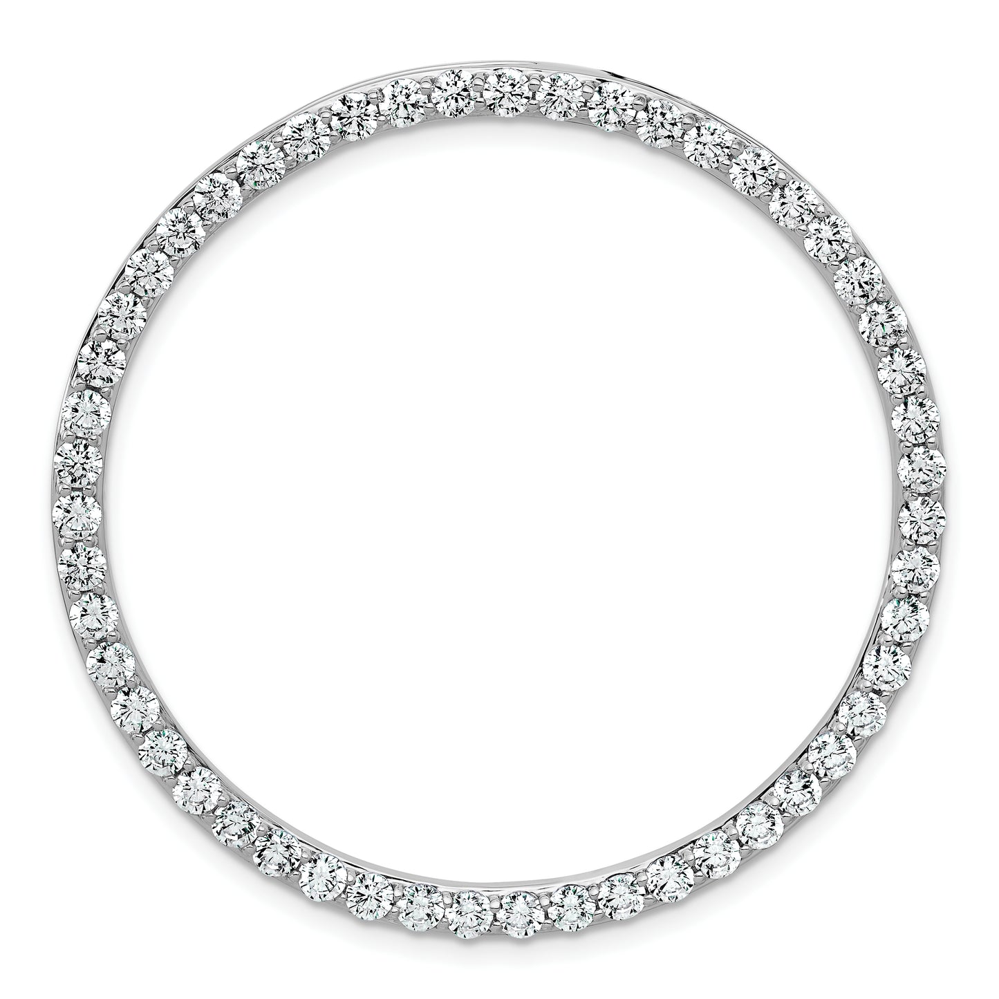 14k White Gold 3 Ct. Lab Grown Diamond VS/SI+ G+ Circle Chain Slide Pendant