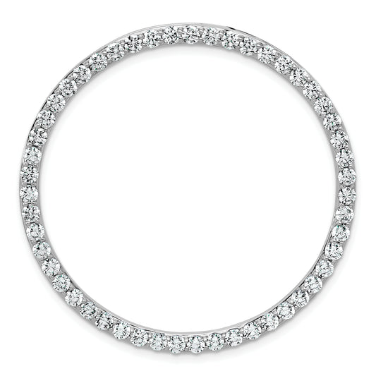 14k White Gold 3 Ct. Lab Grown Diamond VS/SI+ G+ Circle Chain Slide Pendant