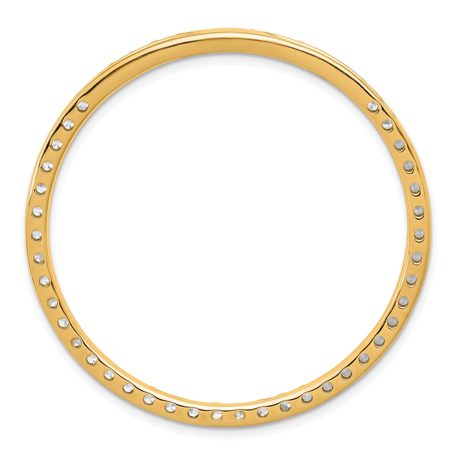 14k Yellow Gold 3 Ct. Lab Grown Diamond VS/SI+ G+ Circle Chain Slide Pendant