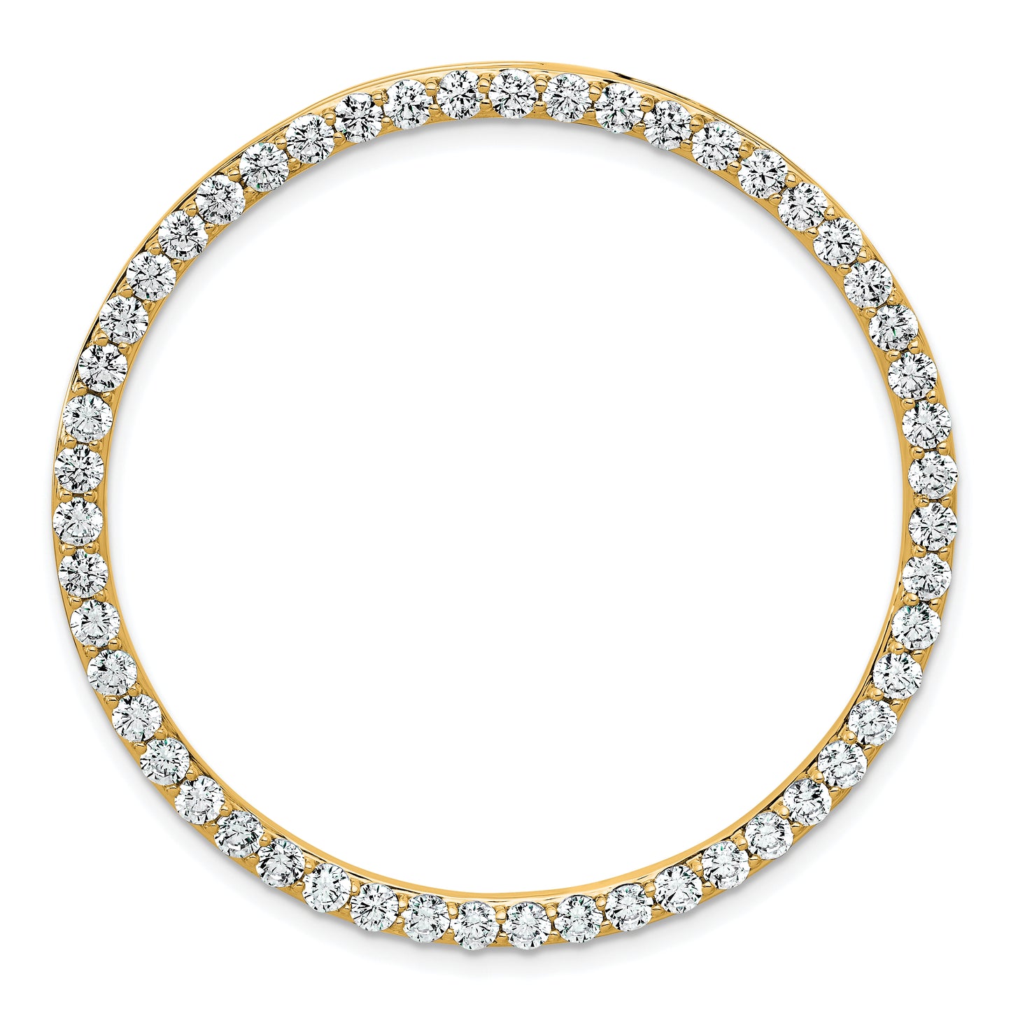 14k Yellow Gold 3 Ct. Lab Grown Diamond VS/SI+ G+ Circle Chain Slide Pendant